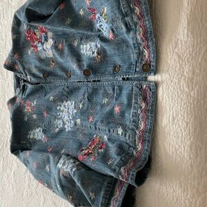 Floral Embroidered Denim Jacket